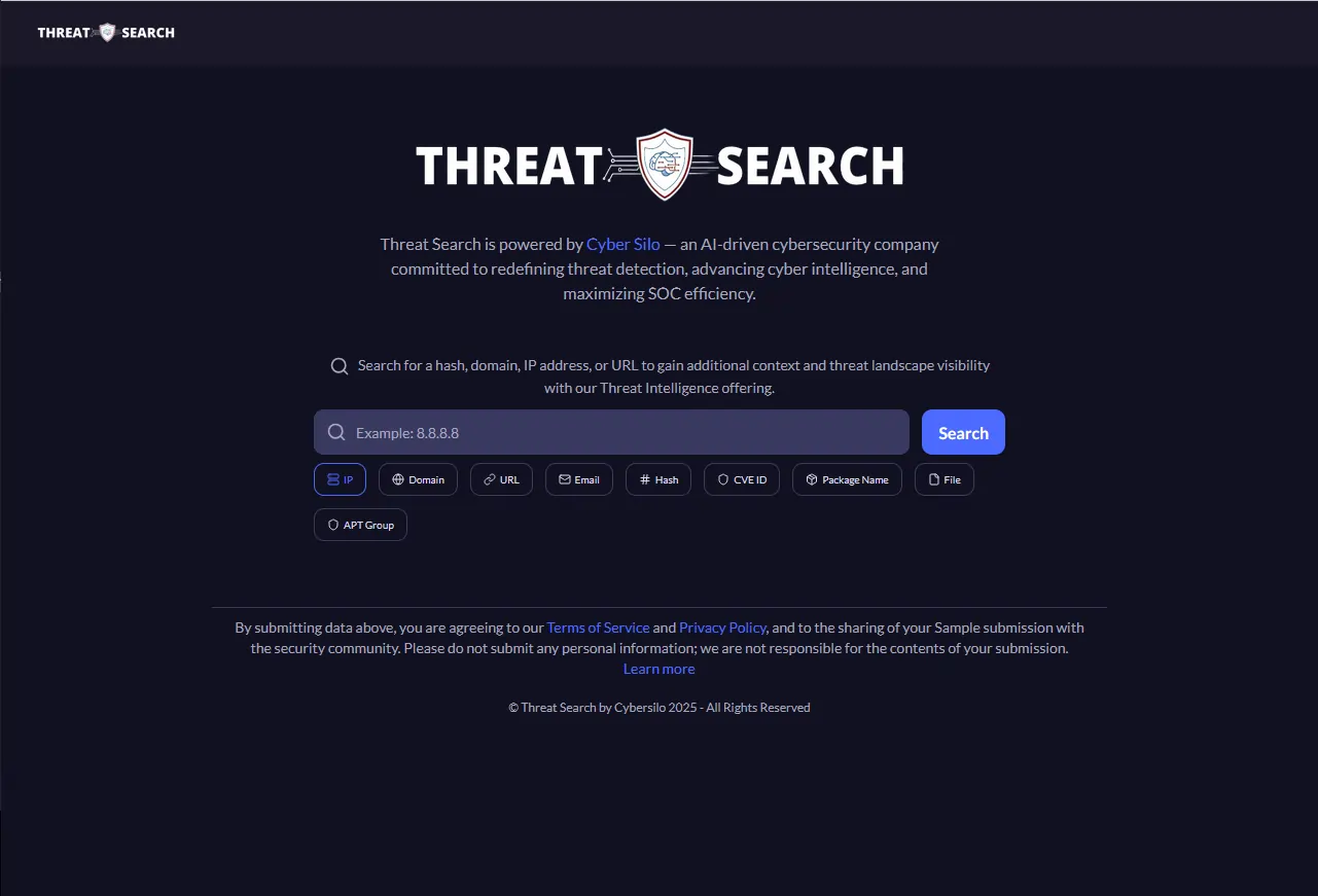 ThreatSearch by CyberSilo Image