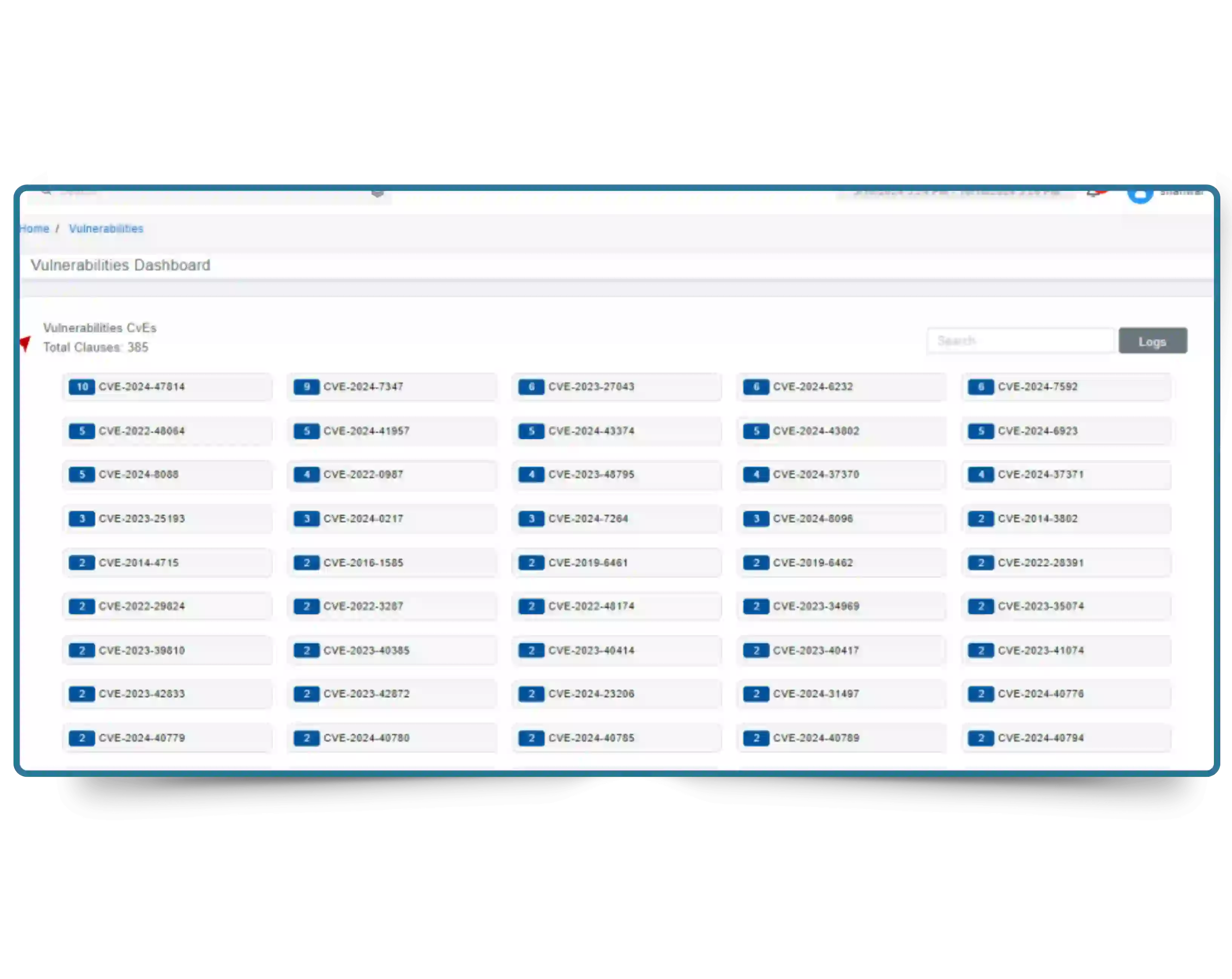 Dashboard displaying automated exposure monitoring in Cybersilo threat exposure monitoring solution